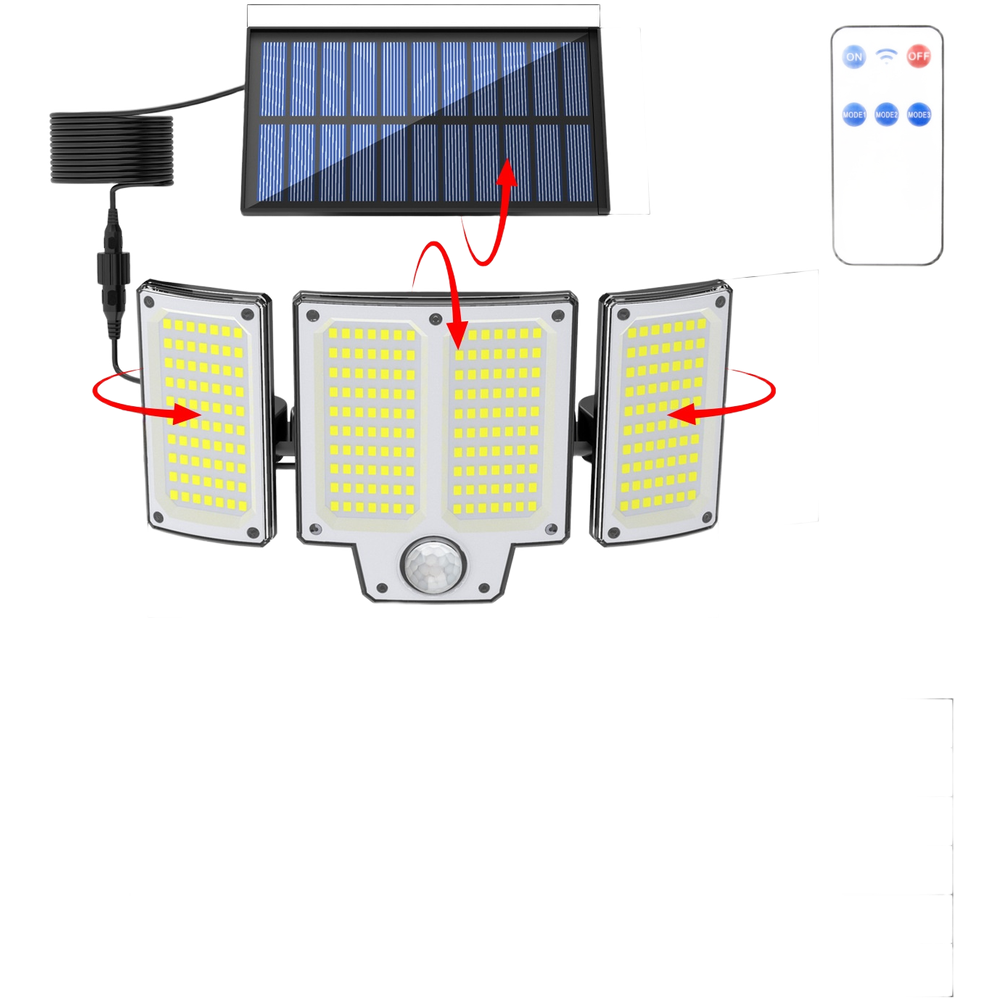 Motion Sensor Outdoor - Solar Motion Sensor Light 3 Head