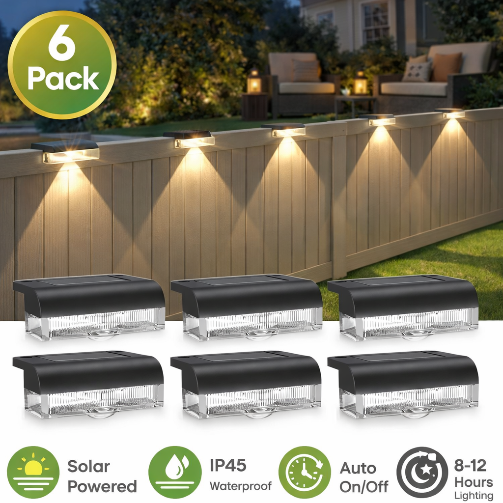 Outdoor Lighting For Steps - 6/14 Pack Outdoor Solar Fence Lights