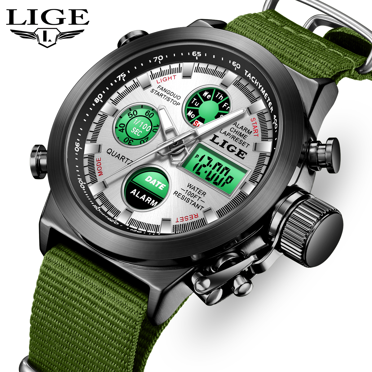 Outdoor Lighting For Steps - LIGE Outdoor Sport Watch Men Dual