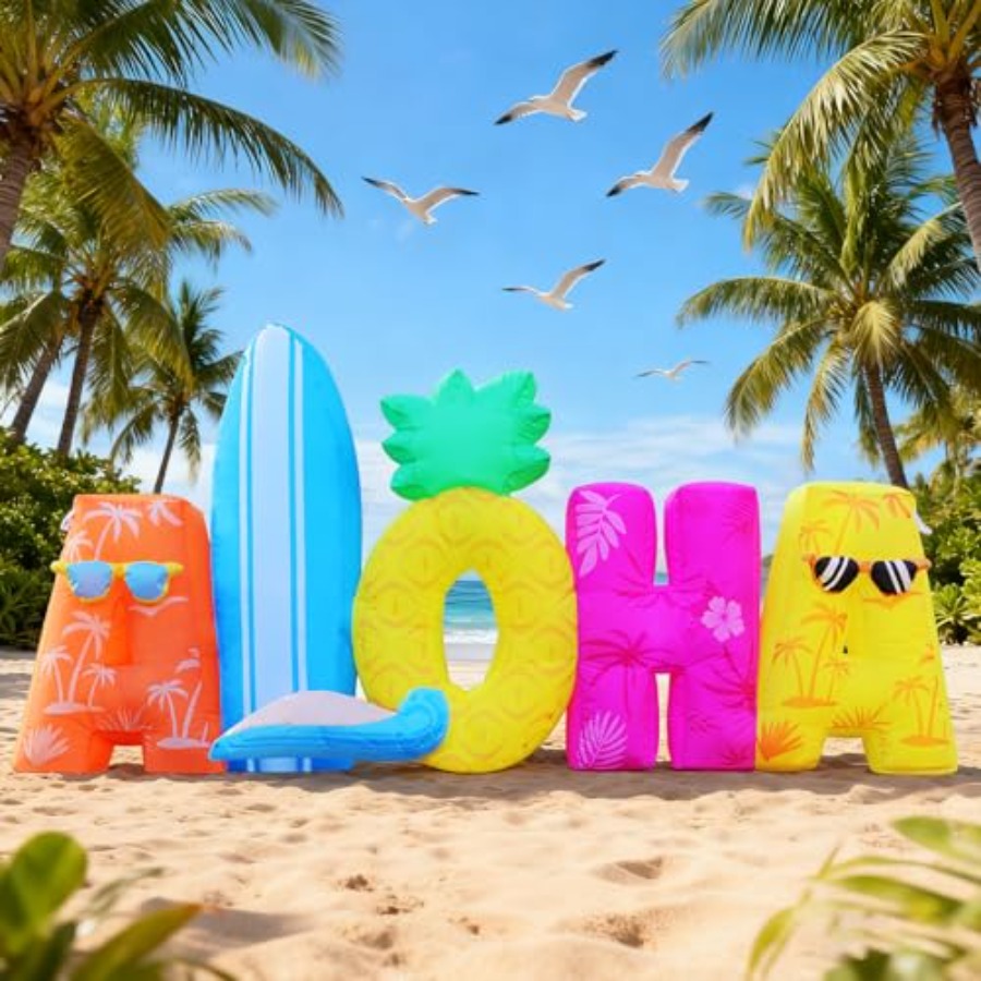 Outdoor Lighting Yellow - Outdoor tropical beach party decoration: 6ft