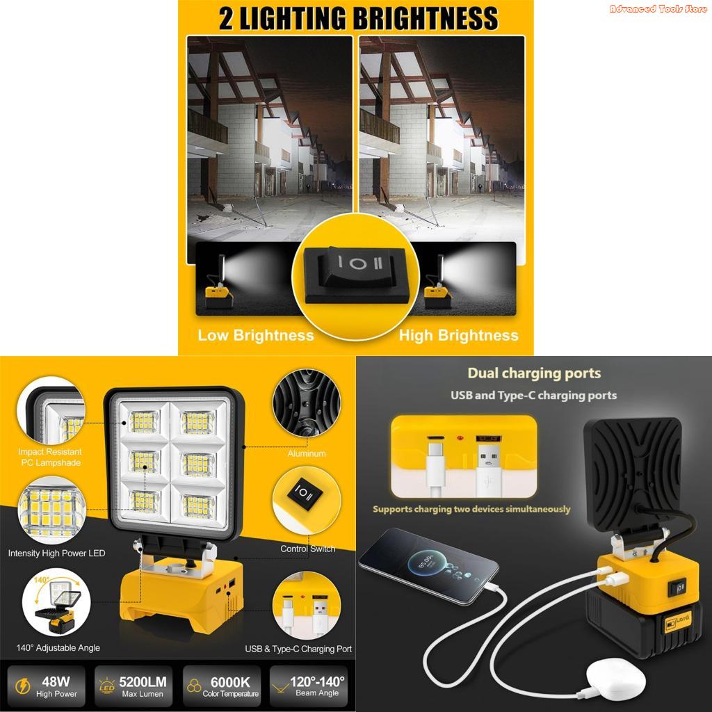 2Pcs Cordless LED Work Light F - Outdoor Lighting Jobs incelemesi ve fiyatı