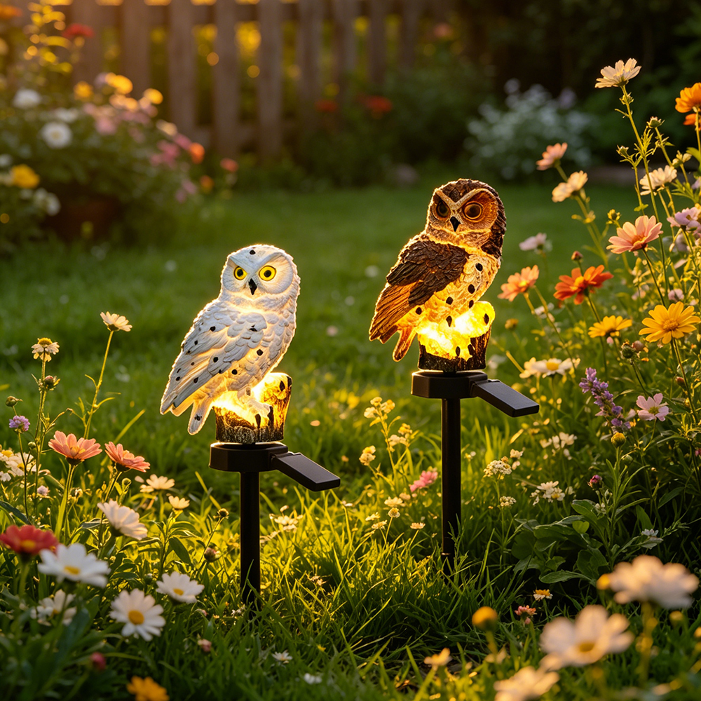 Owl Solar Light, Resin Owl Gro - Outdoor Lighting Fixtures incelemesi ve fiyatı