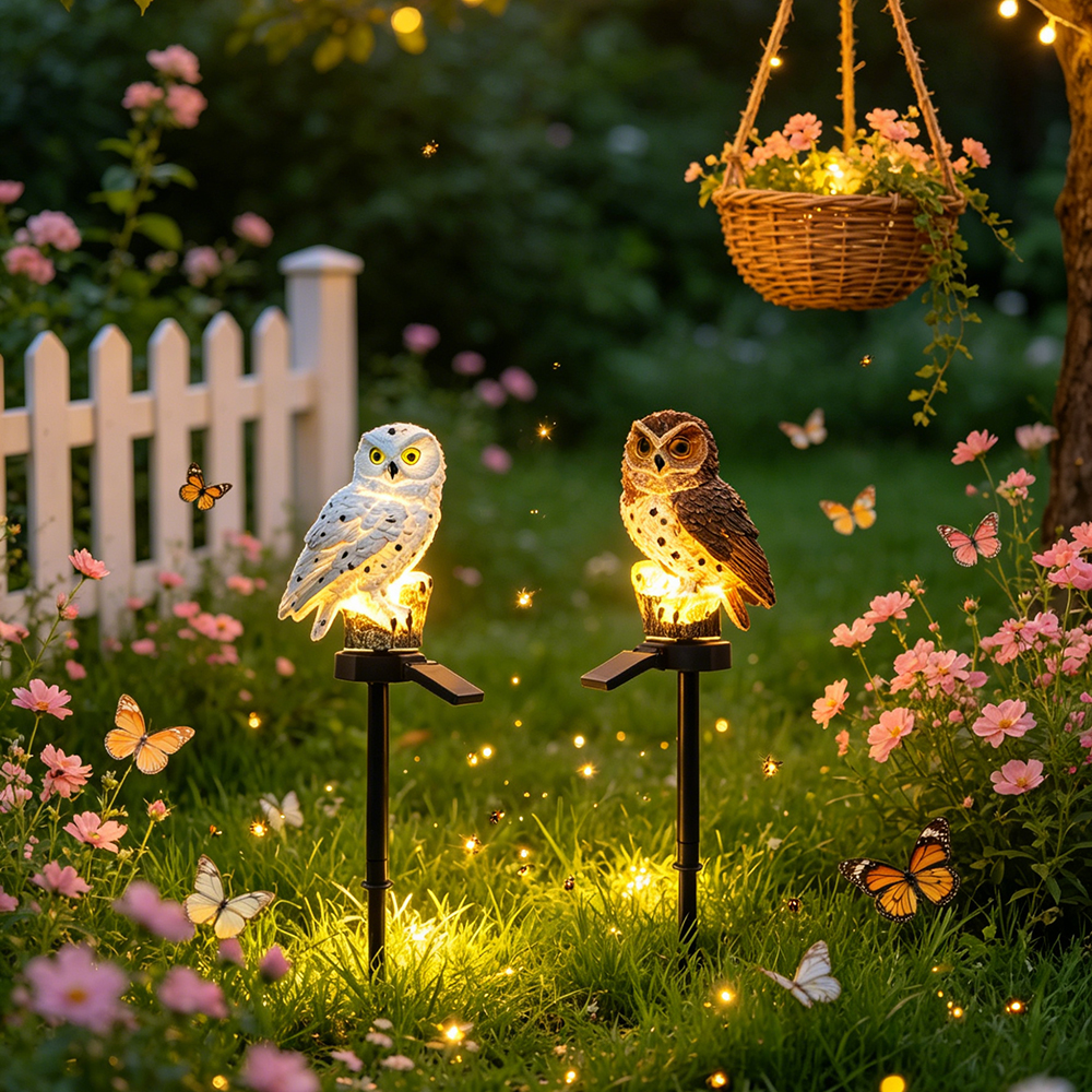 Owl Solar Light, Resin Owl Gro - Outdoor Lighting Fixtures incelemesi ve fiyatı