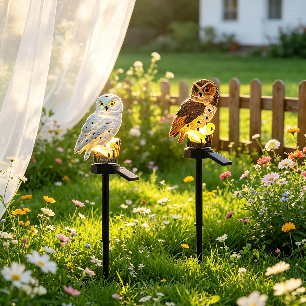 Owl Solar Light, Resin Owl Gro - Outdoor Lighting Fixtures incelemesi ve fiyatı