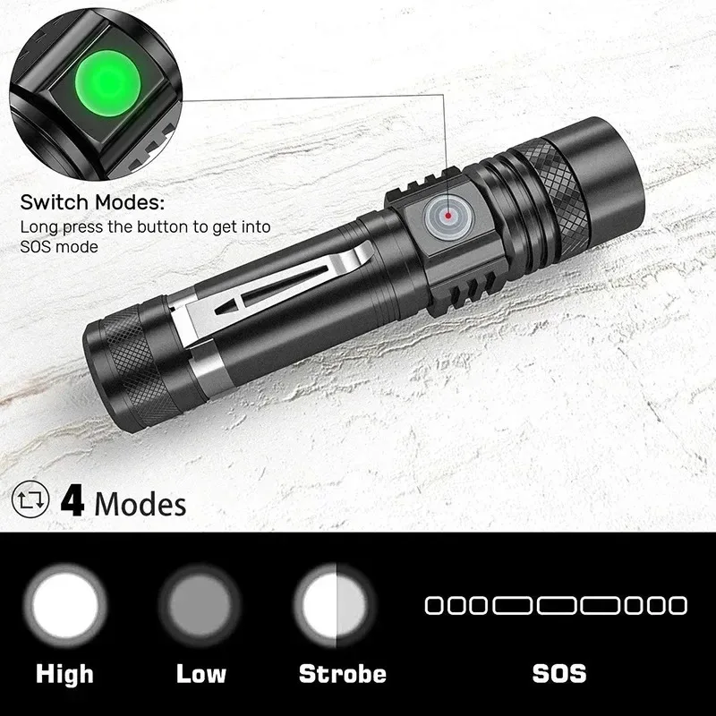 T6 LED Rechargeable Flashlight - Outdoor Lighting Fixtures incelemesi ve fiyatı