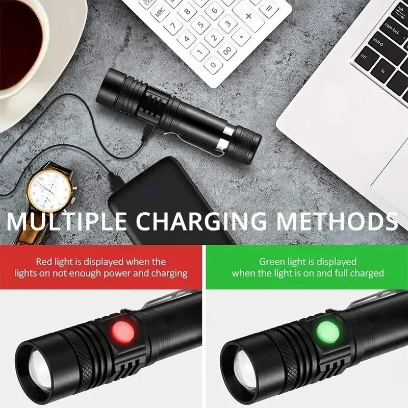 T6 LED Rechargeable Flashlight - Outdoor Lighting Fixtures incelemesi ve fiyatı