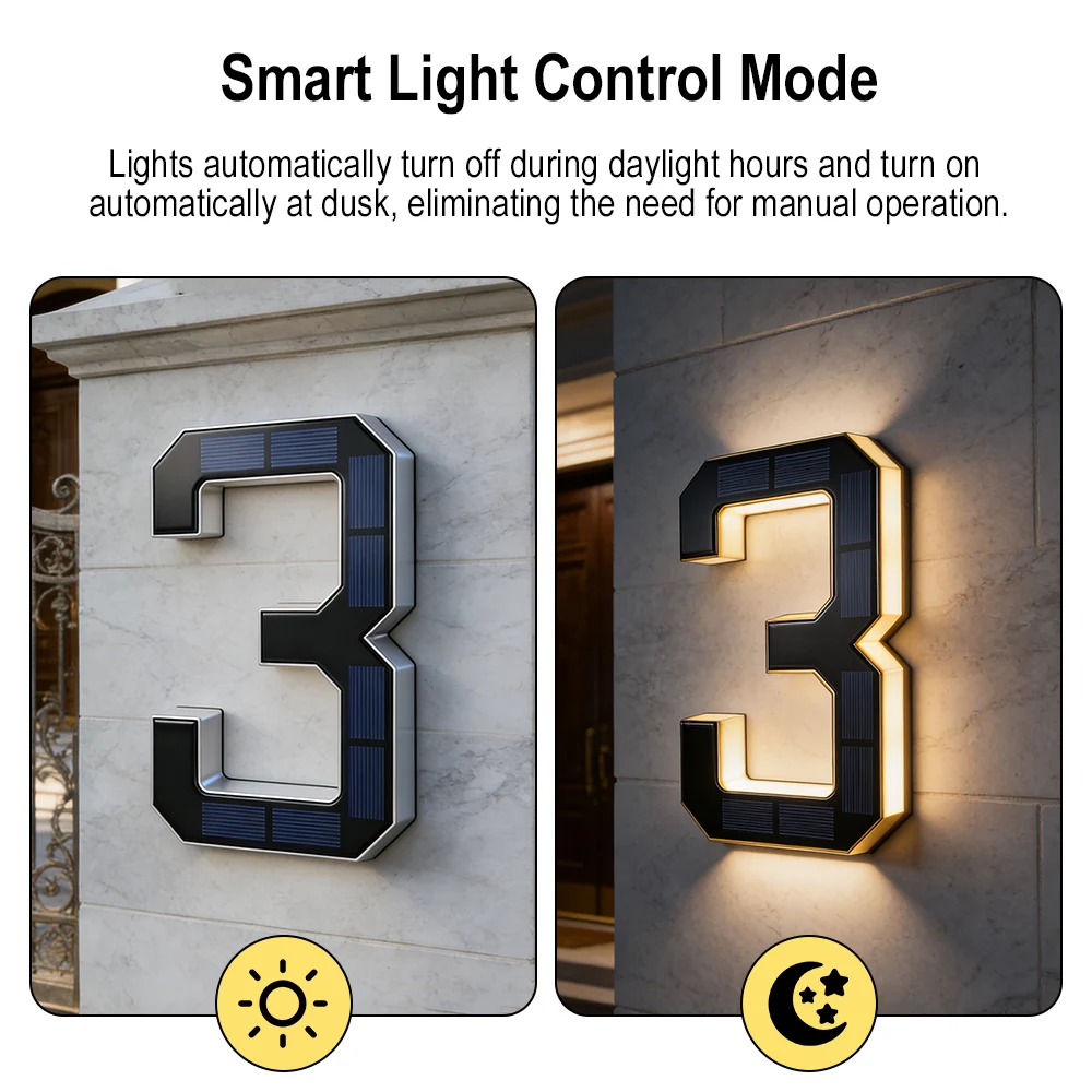 12CM Solar House Number Lights - Motion Sensor Outdoor incelemesi ve fiyatı