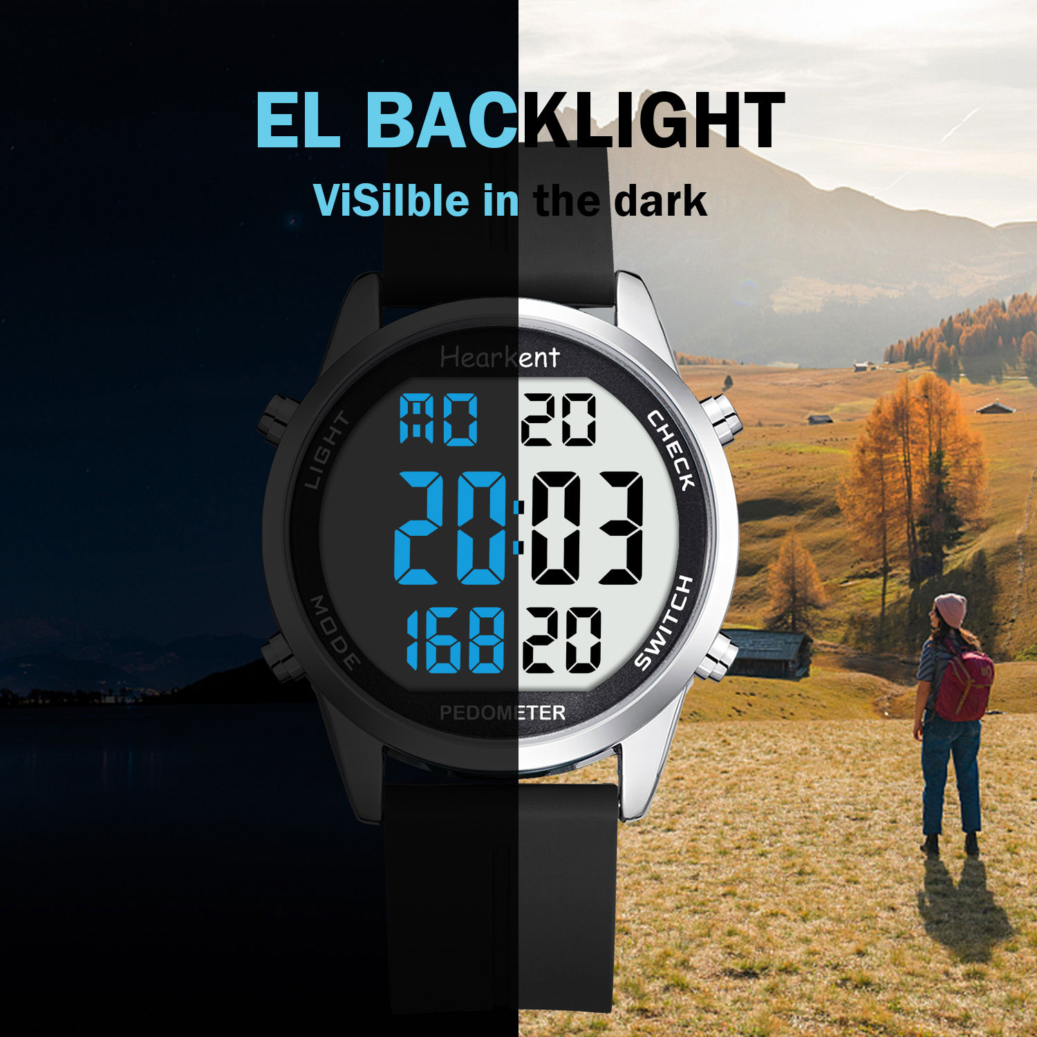 Hearkent Pedometer Watch Men/W - Outdoor Lighting For Steps incelemesi ve fiyatı