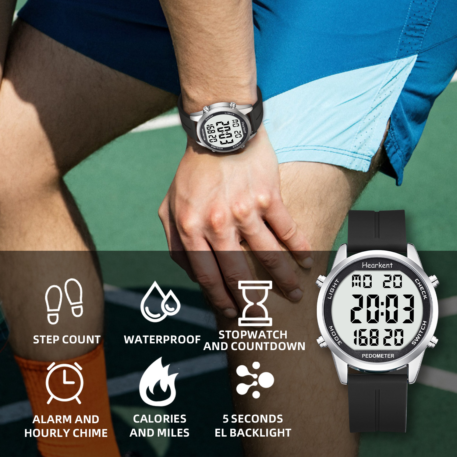 Hearkent Pedometer Watch Men/W - Outdoor Lighting For Steps incelemesi ve fiyatı