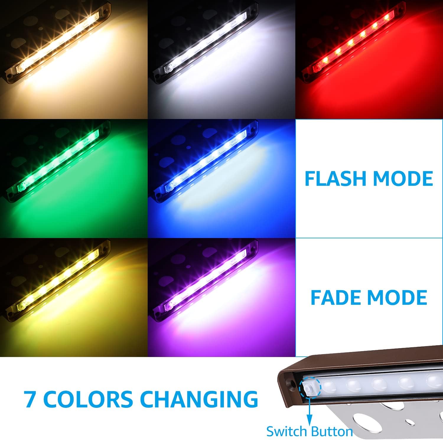 8 Pack RGB 7 Inch 3W LED Retai - Outdoor Lighting For Steps incelemesi ve fiyatı