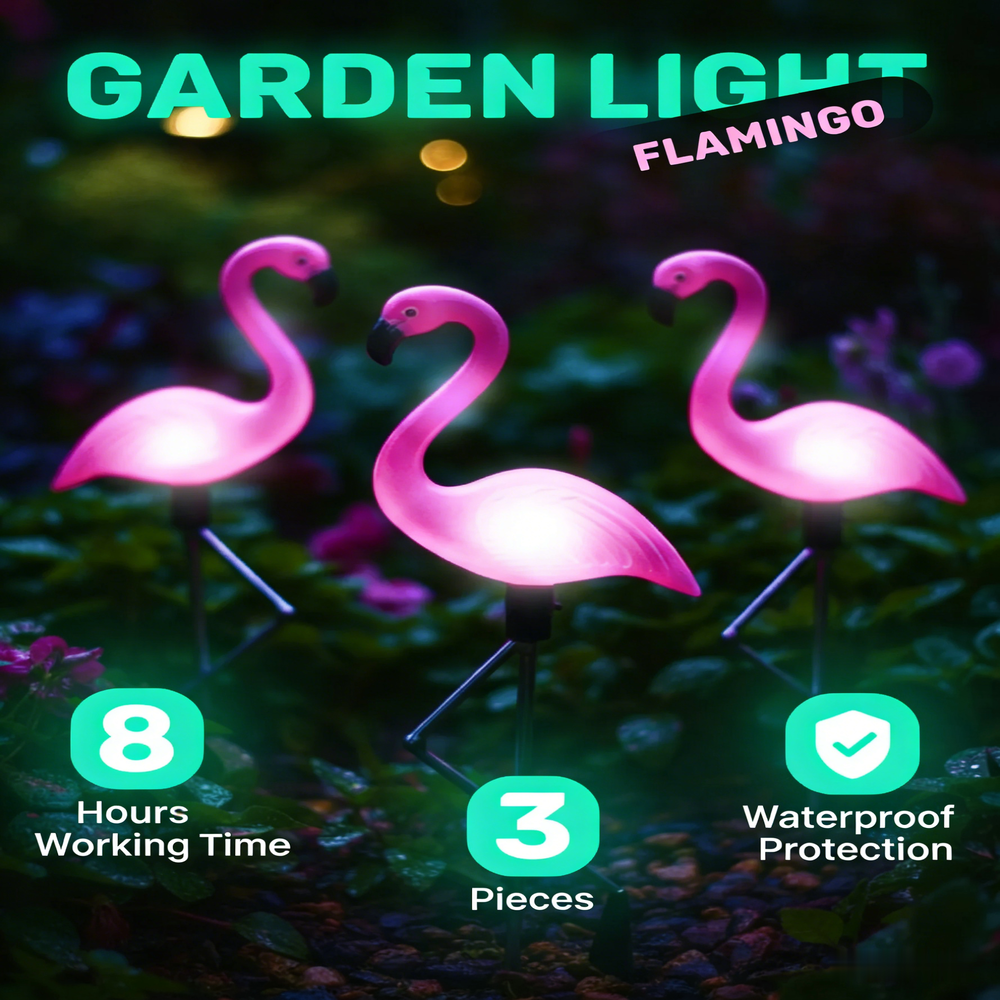 3Pcs Solar Powered Flamingo Gr - Outdoor Lighting Manufacturers incelemesi ve fiyatı