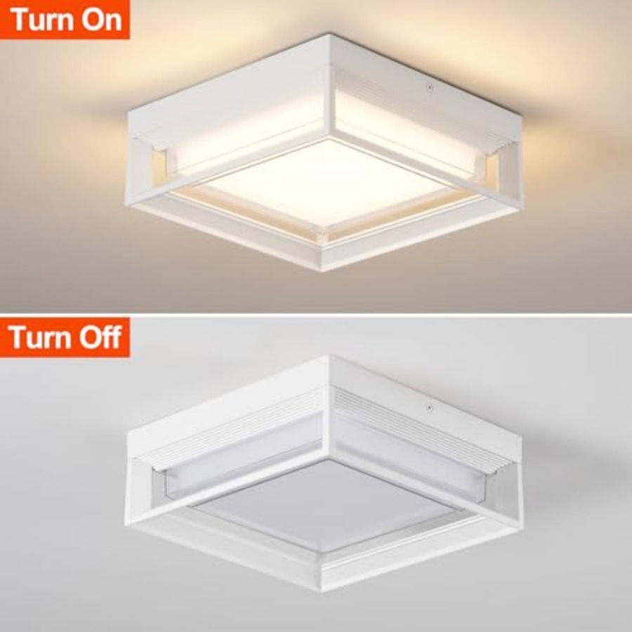 White Square Flush Mount Outdo - Outdoor Lighting Fixtures incelemesi ve fiyatı