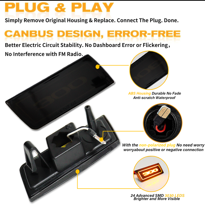 2PCS LED Side Marker Light Amb - Outdoor Lighting Yellow incelemesi ve fiyatı