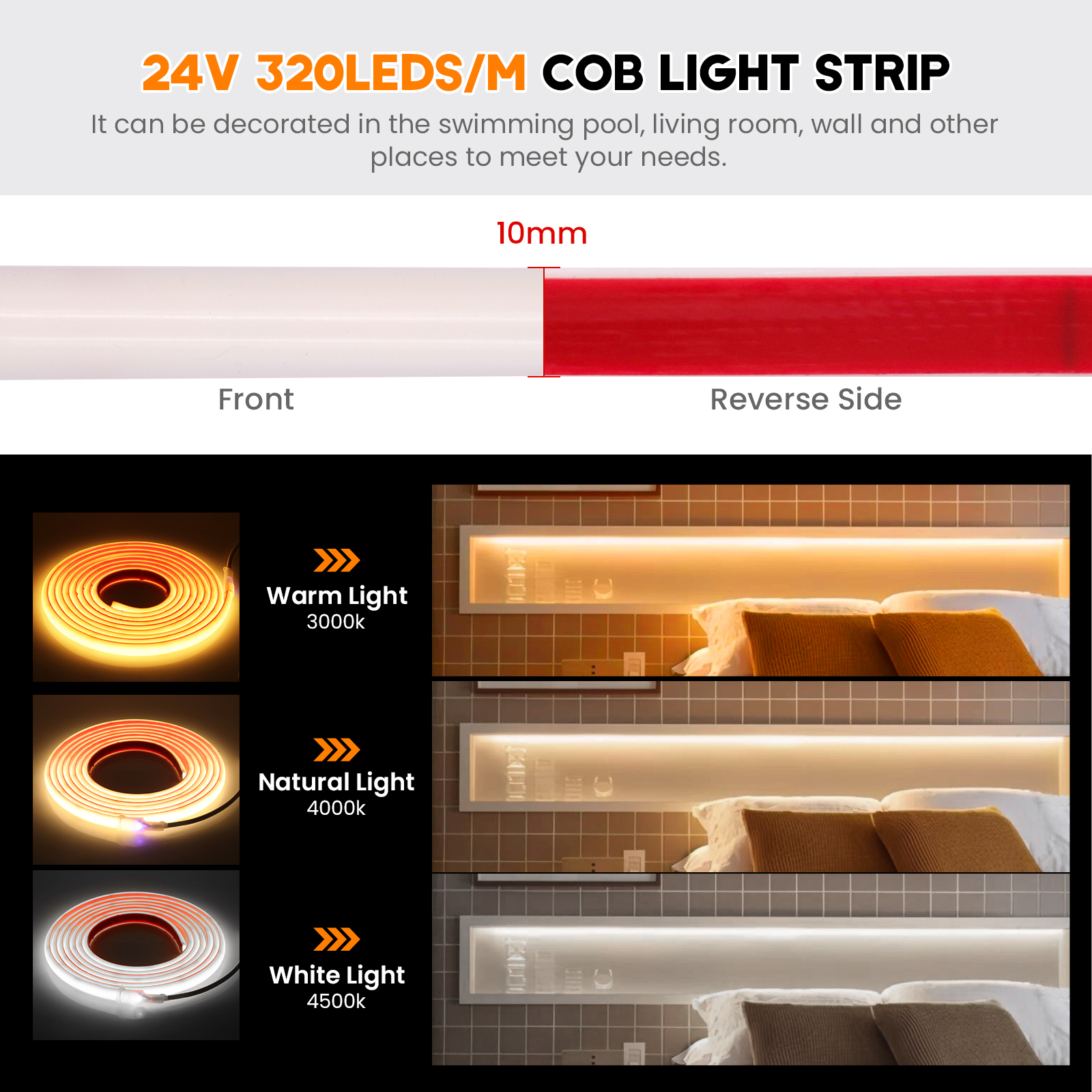 IP68 Waterproof COB LED Strip  - Outdoor Lighting Linear incelemesi ve fiyatı