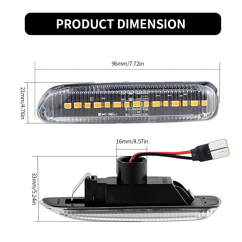 2PCS LED Side Marker Turn Sign - Outdoor Lighting Yellow incelemesi ve fiyatı