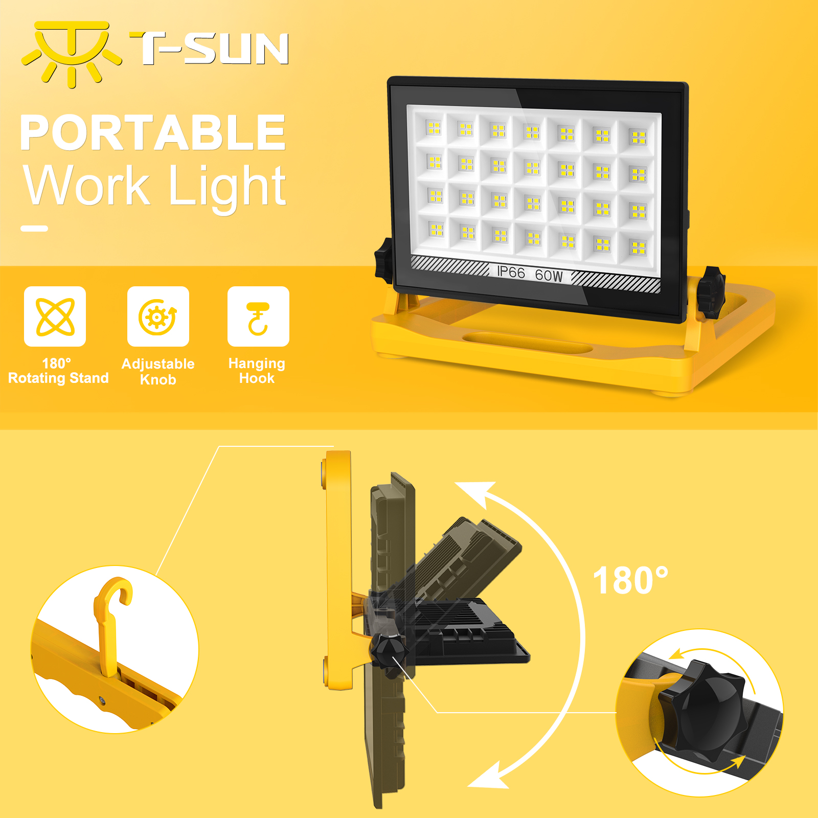 60W 5400LM Folding Stand Work  - Outdoor Lighting Jobs incelemesi ve fiyatı